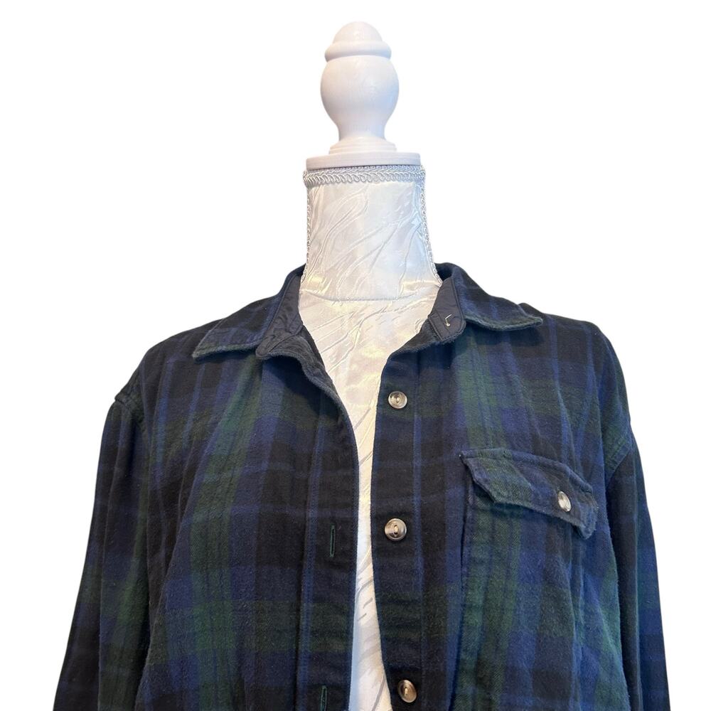 The North Face Button Down Shirt Large Blue Green Plaid Outdoor Hiking Casual - Picture 5 of 16